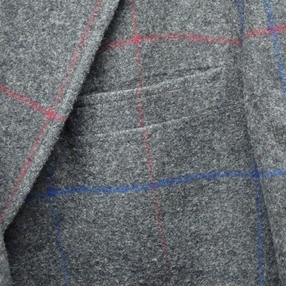 Arnie II 46L Gray Windowpane Flannel Tweed 2 Button Blazer Jacket Sport Coat‎ - Picture 4 of 10